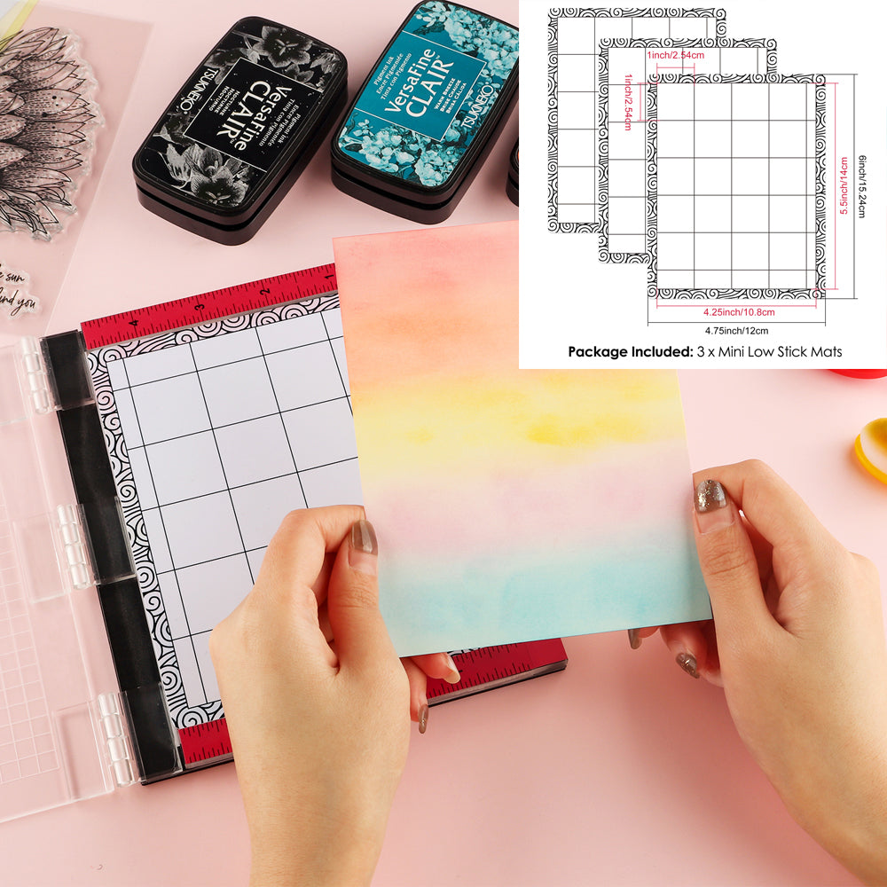 2pcs Stick And Stamp Mat For Creating Straight Lines Much Easier Blending Buddy Template Low Stcik Mat To Hold Project In Place - 15