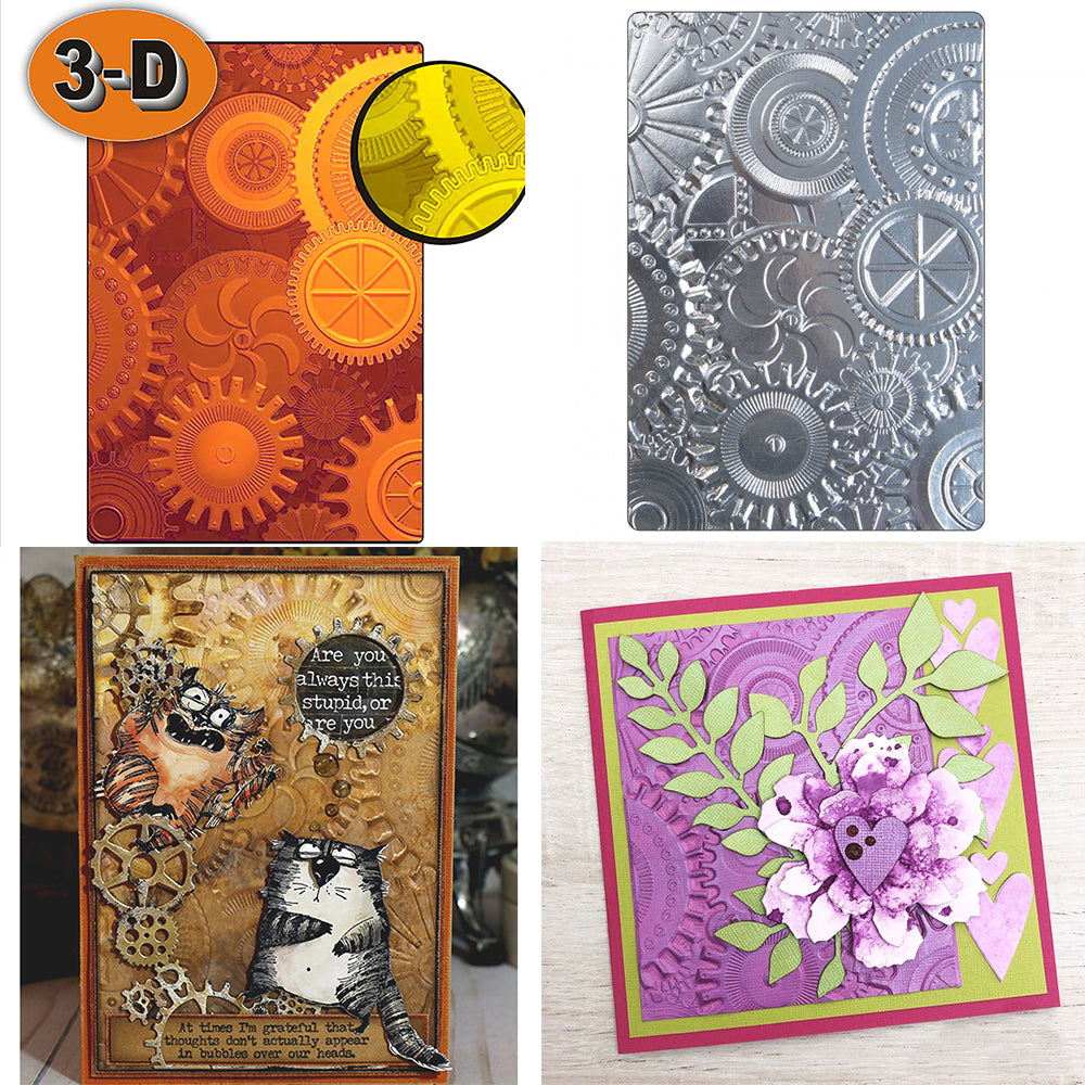3D Embossed Folder Mechanical Gear Pattern Pattern Background For Card ...