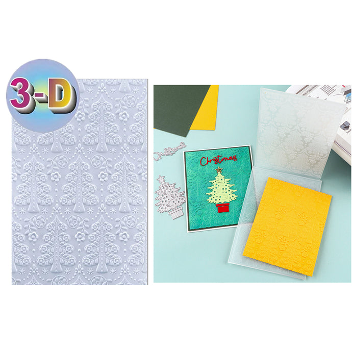 3D Embossed Folder Christmas Pine Tree Patterns Background For Card DI ...