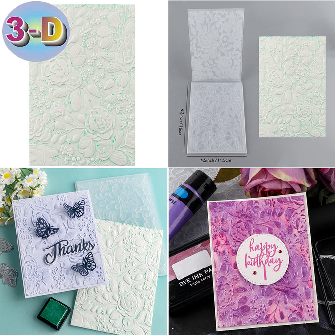 3D Embossed Folder Fragrant Blossom Pattern Background For Card DIY Ad ...
