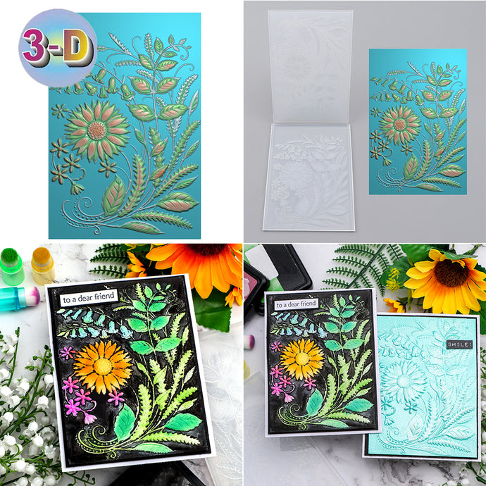 3D Embossed Sunshine Floral Leaves Background Pattern For Card DIY Add ...