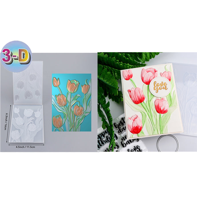 Tulip Bouquet Background 3D Embossing Folder For Adding Textured Detai ...