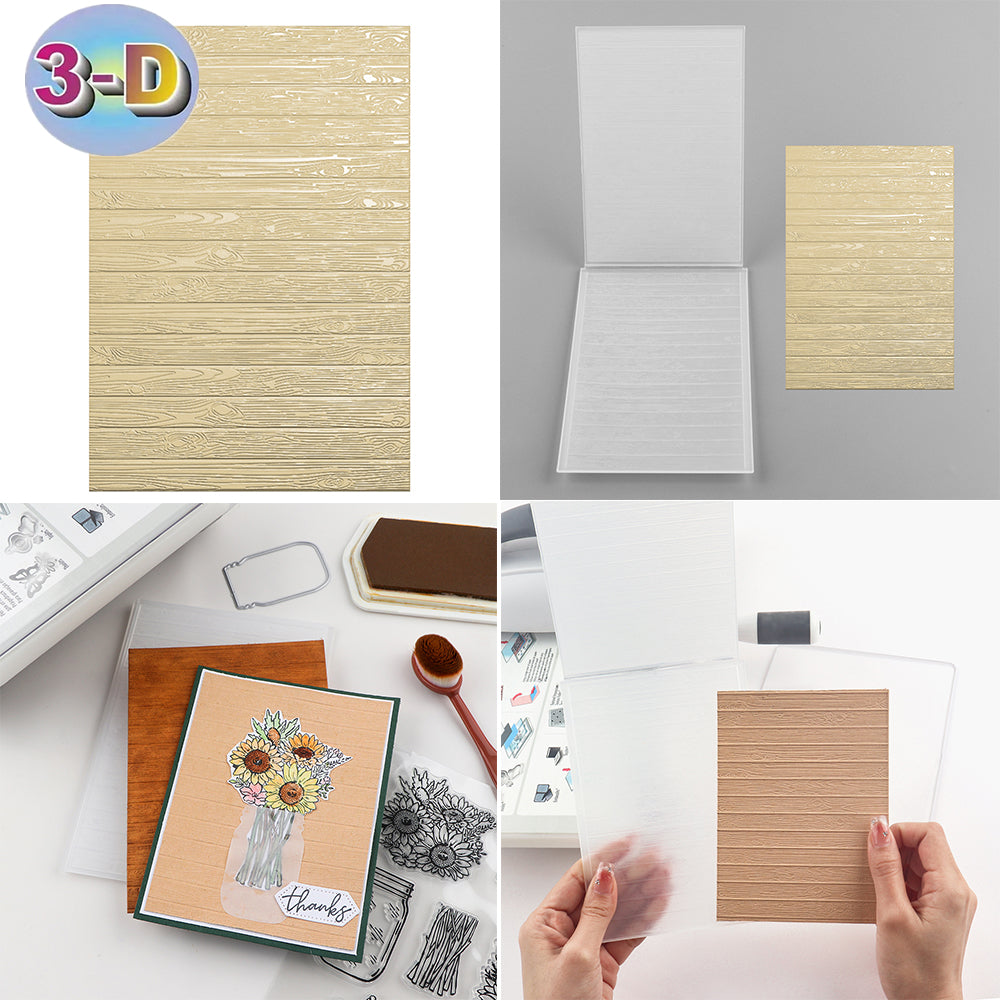 3D Embossed Folder Wooden Board Patterns Background For Card DIY Addin ...