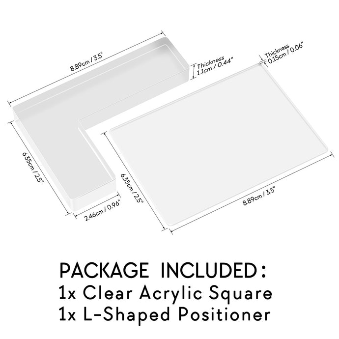 2Pcs/Set Small Clear Acrylic Stamp Positioner Kit Wood Stamp Positioni ...