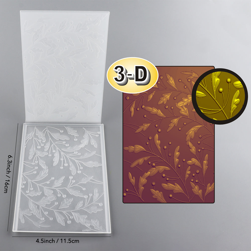 Leaves Pattern 3D Embossed Folder For Card DIY Adding Making Textured ...