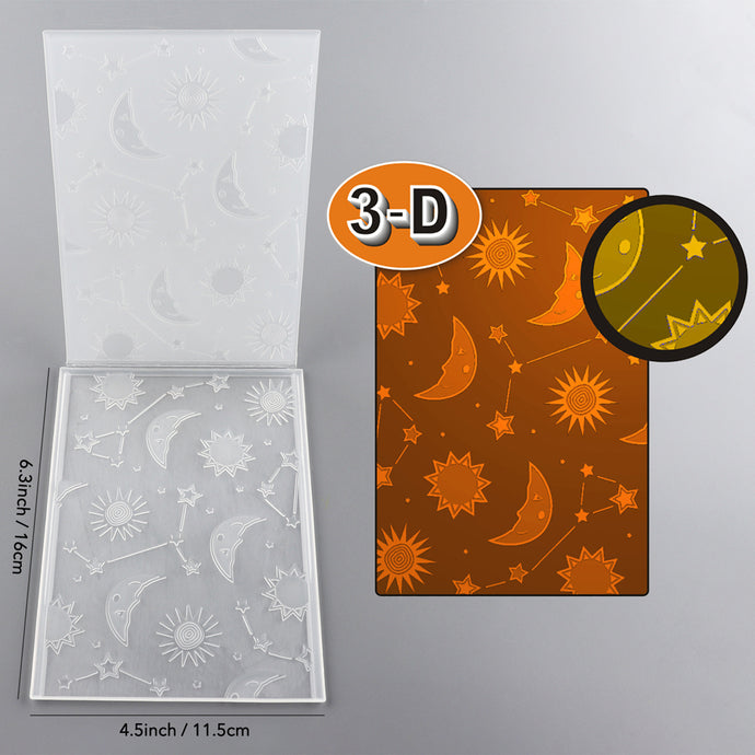 3D Embossed Folder Moon Light Background For Card DIY Adding Making Te ...