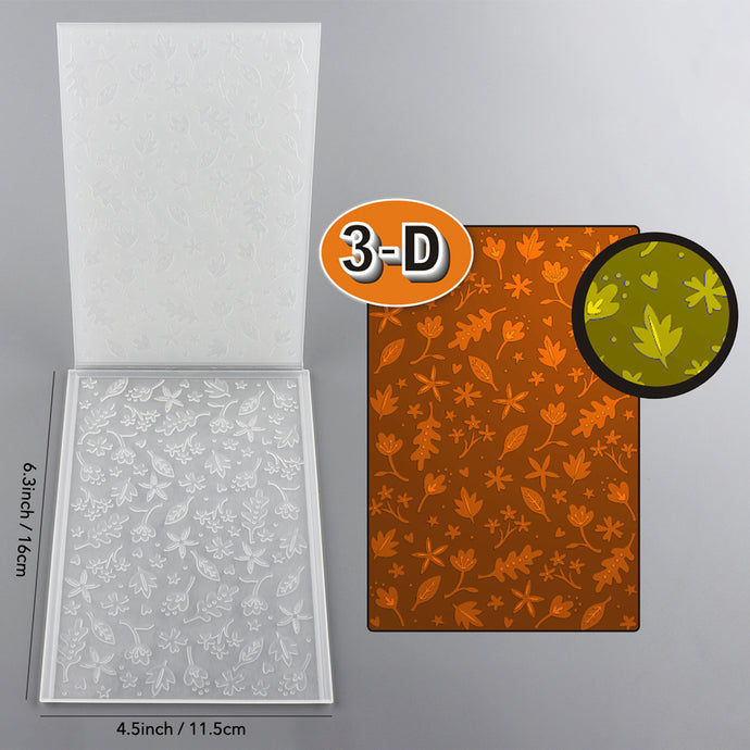 3D Embossed Folder Maple Leaves Pattern Background For Card DIY Adding ...