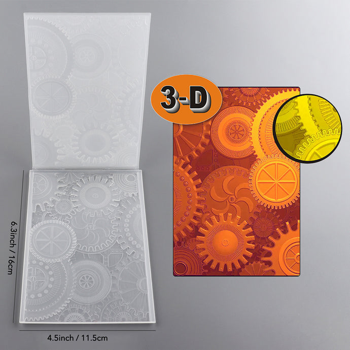 3D Embossed Folder Mechanical Gear Pattern Pattern Background For Card ...