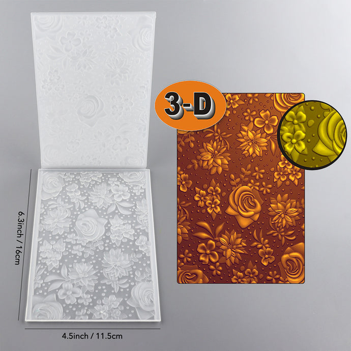 3D Embossed Folder Flowers Bouquet Pattern For Card DIY Adding Making ...