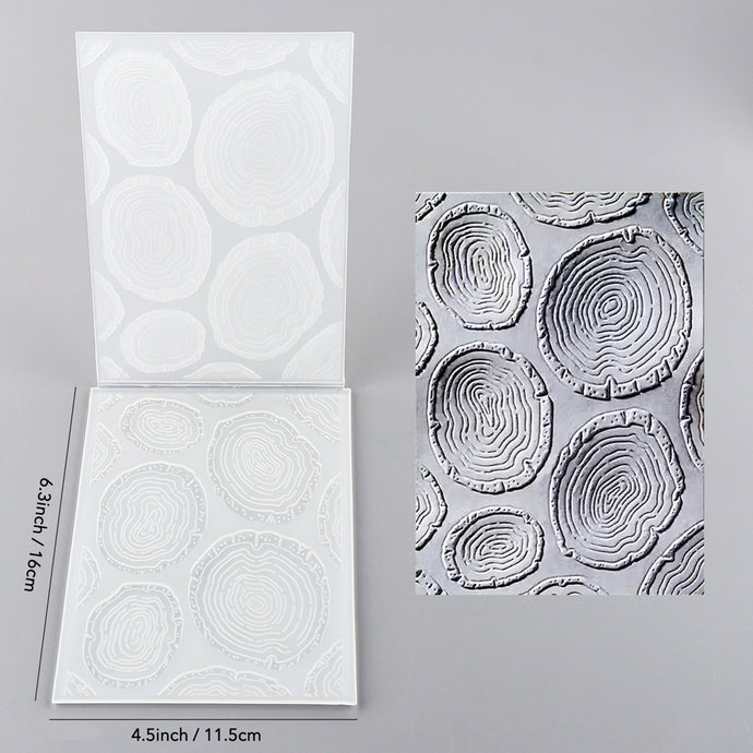 3D Embossed Folder Tree Ring Wood Grain Patterns For Card DIY Adding M ...