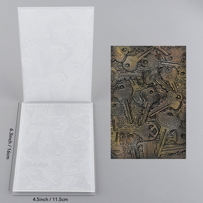 3D Embossed Folder Retro Key Background Patterns For Card DIY Adding M ...