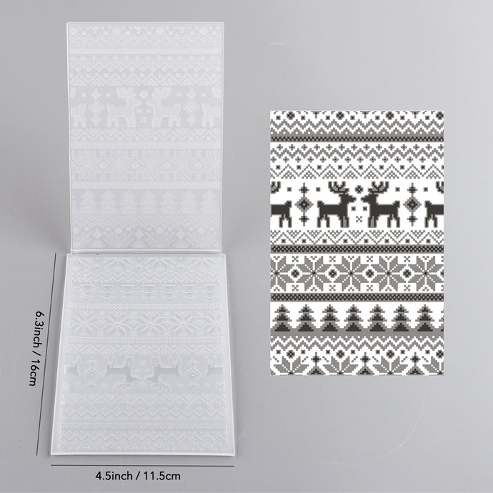 3D Embossed Folder Deer Snowflakes Christmas Trees Patterns For Card D ...