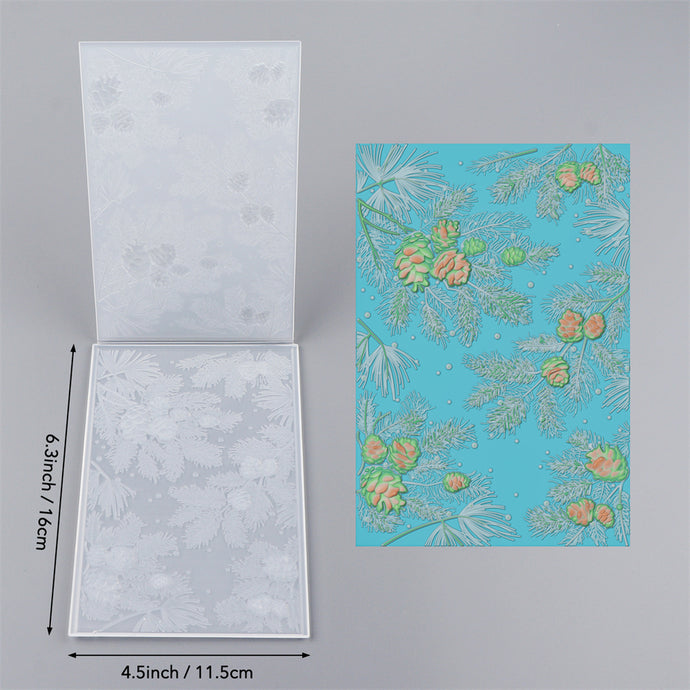 3D Embossing Folder Christmas Snowy Pines Background For Adding Textur ...