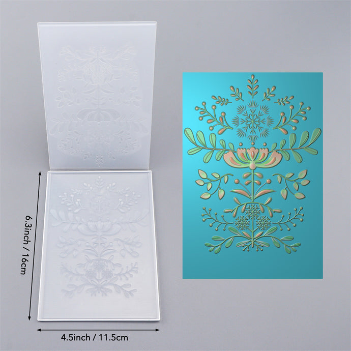 3D Embossing Folder Christmas Florals Background For Adding Textured D ...