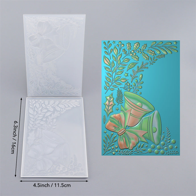 3D Embossing Folder Christmas Bell Background For Adding Textured Deta ...