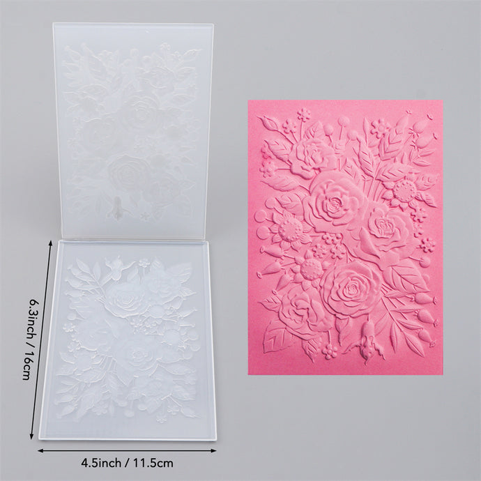 3D Embossed Folder Rose Garden Background Pattern For Card DIY Adding ...