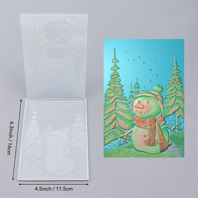 3D Embossing Folder Christmas Snowman Background For Adding Textured D ...