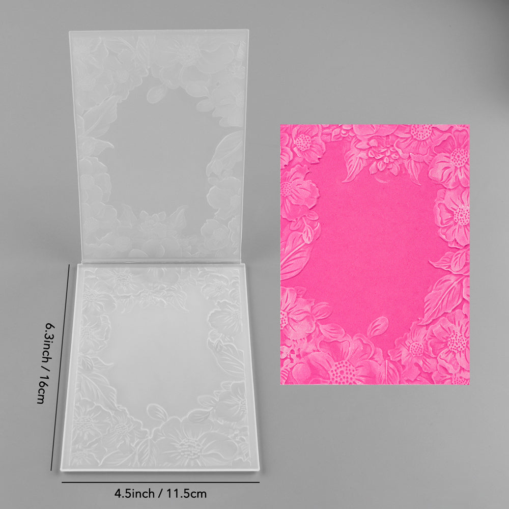 3D Embossed Folder Flower Frame Pattern Background For Card DIY Adding ...