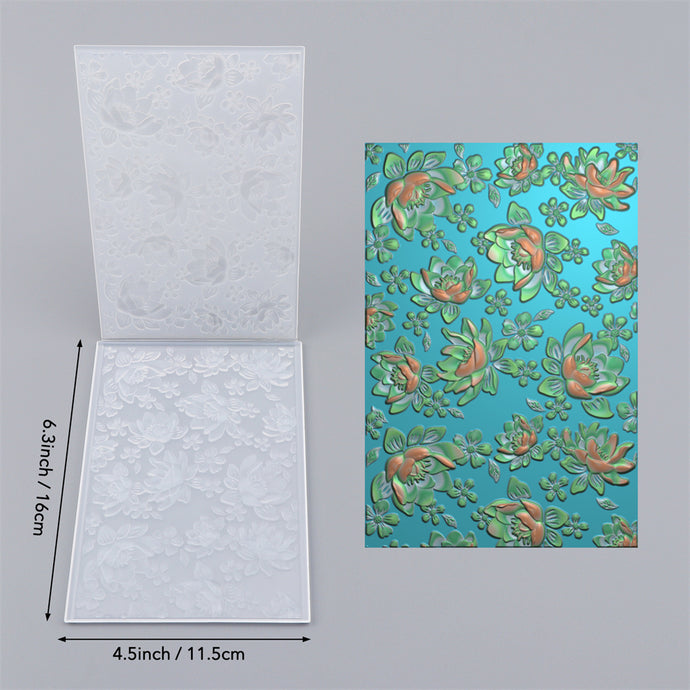 3D Embossed Folder Beautiful Floral Patterns Background For Card DIY A ...