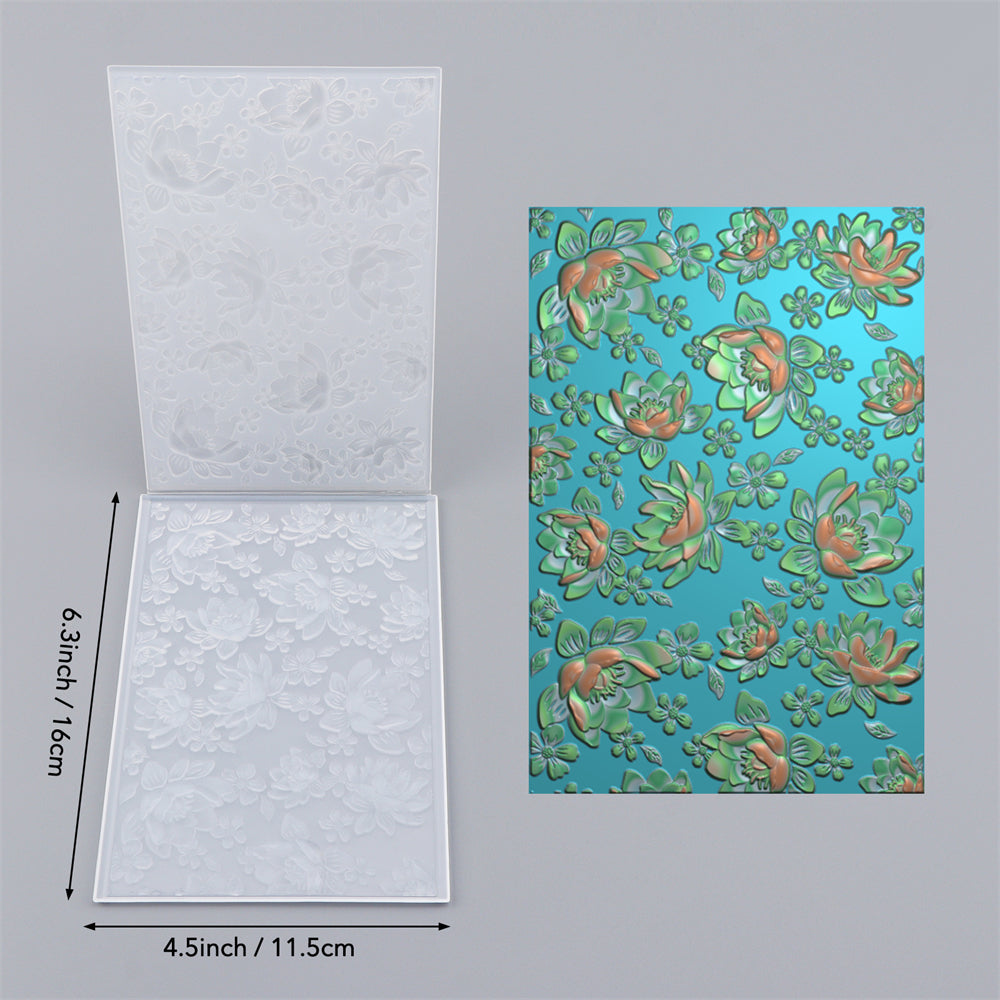 3D Embossed Folder Beautiful Floral Patterns Background For Card DIY A ...