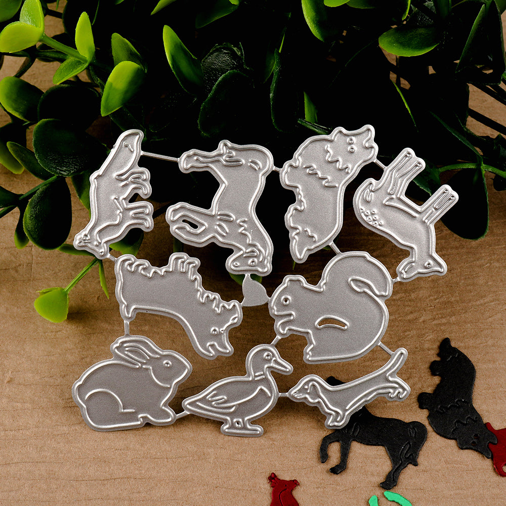 10pcs Horse Rox Rog Rabbit Deer Duck Animal Metal Cutting Dies For DIY ...